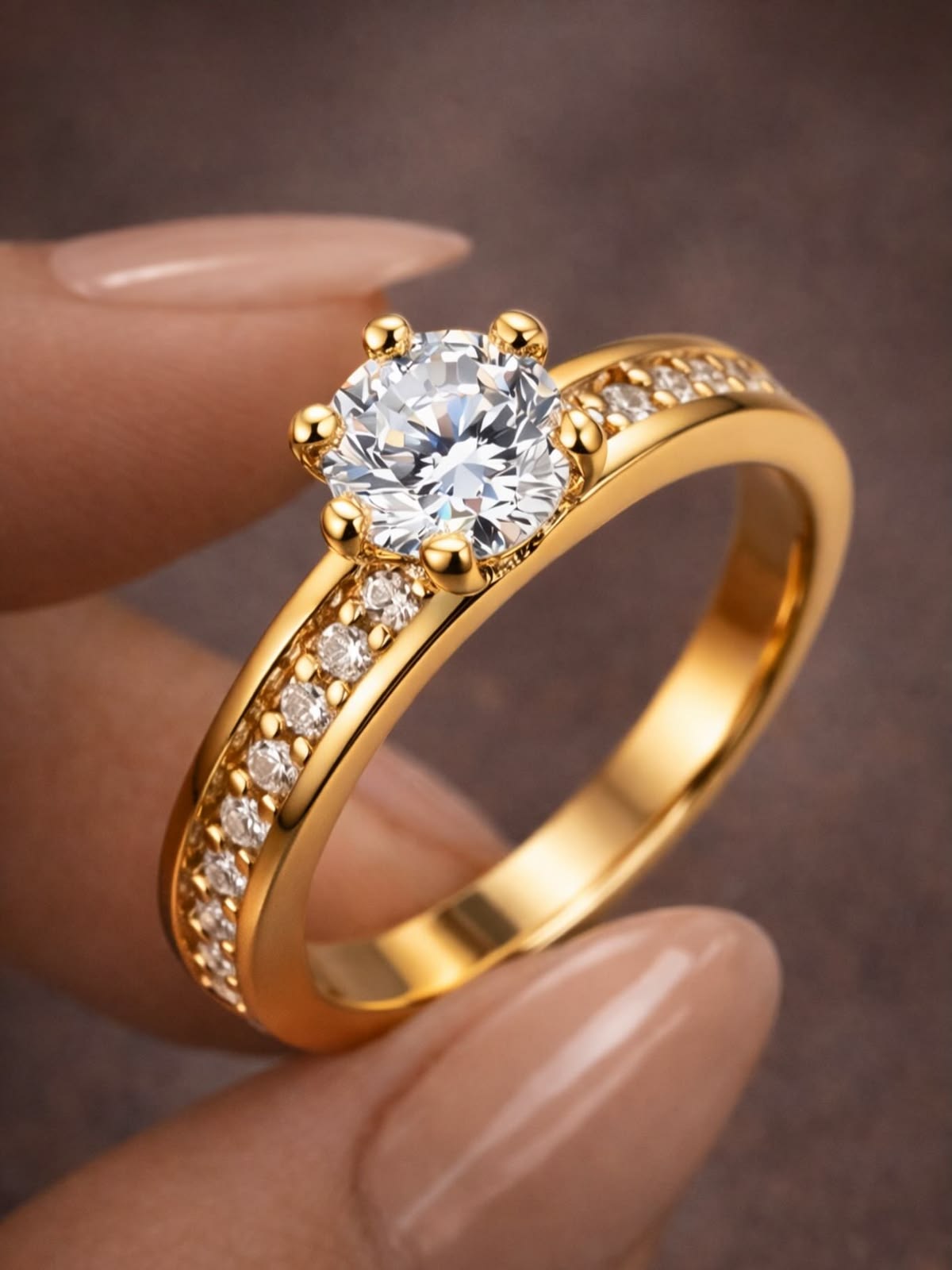 Gold Solitaire Rings